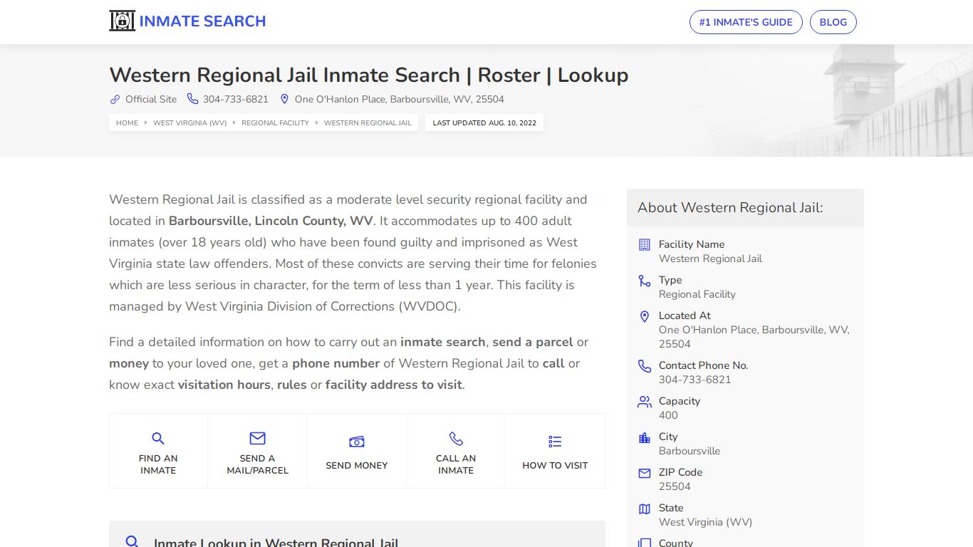 Western Regional Jail Inmate Search | Roster | Lookup